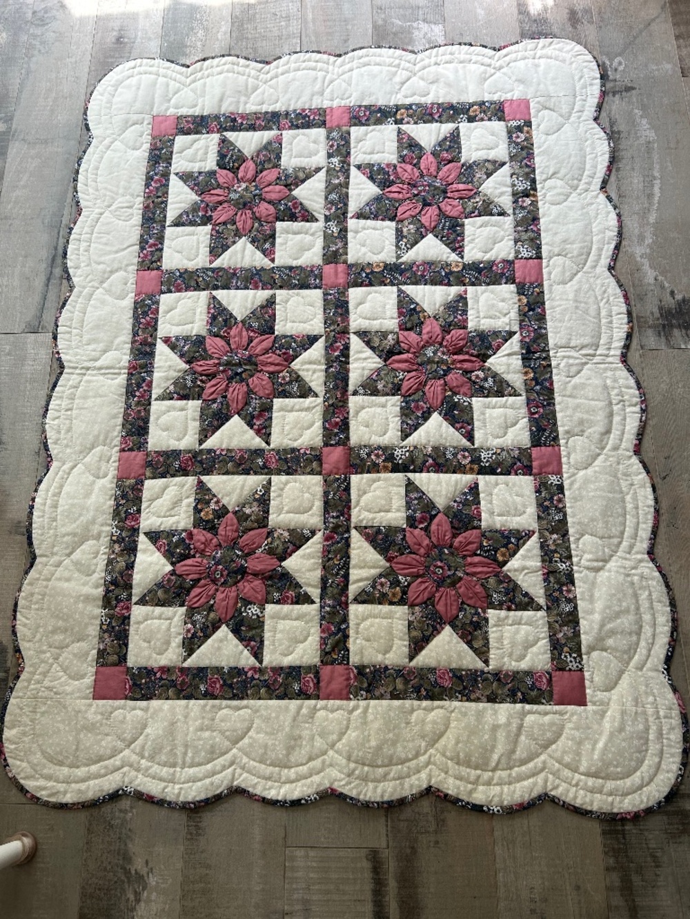 Vintage Hand Stitched Lap Quilt